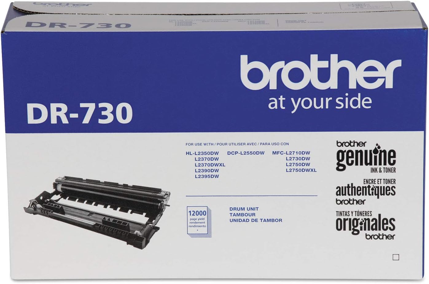 Brother original TN730 High-Yield Black Toner Cartridge, higher yield for value, original toner replacement cartridges, for Brother laser printers HL-L2395DW, DCP-L2550DW, MFC-L2750DW, and more