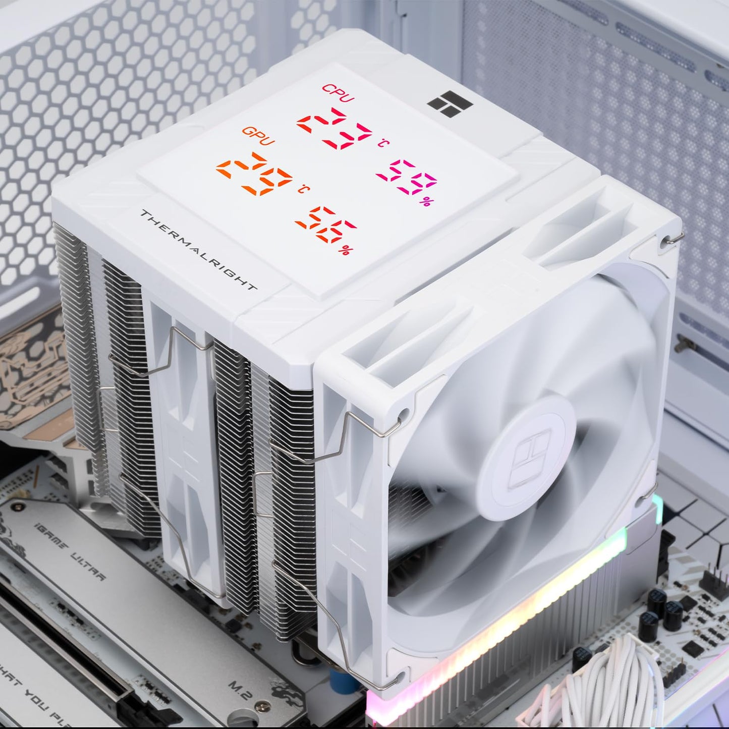 Thermalright Peerless Assassin 120 Digital ARGB Black CPU Air Cooler, Digital Screen Top Cover,6 Heatpipes Computer CPU Cooler, for AM4/AM5,Intel LGA1700/1851/1150/1151/1200,PC Cooler-Black ARGB