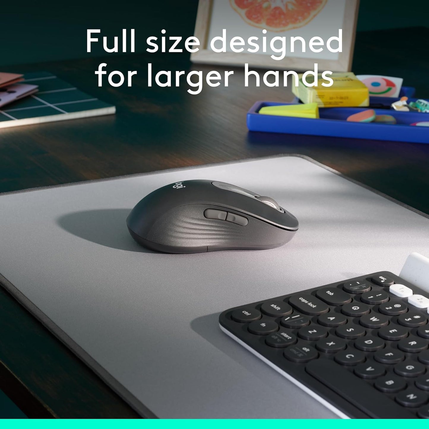 Logitech Signature M650 L Full Size Wireless Mouse - For Large Sized Hands, 2-Year Battery, Silent Clicks, Customizable Side Buttons, Bluetooth, for PC/Mac/Multi-Device/Chromebook - Black