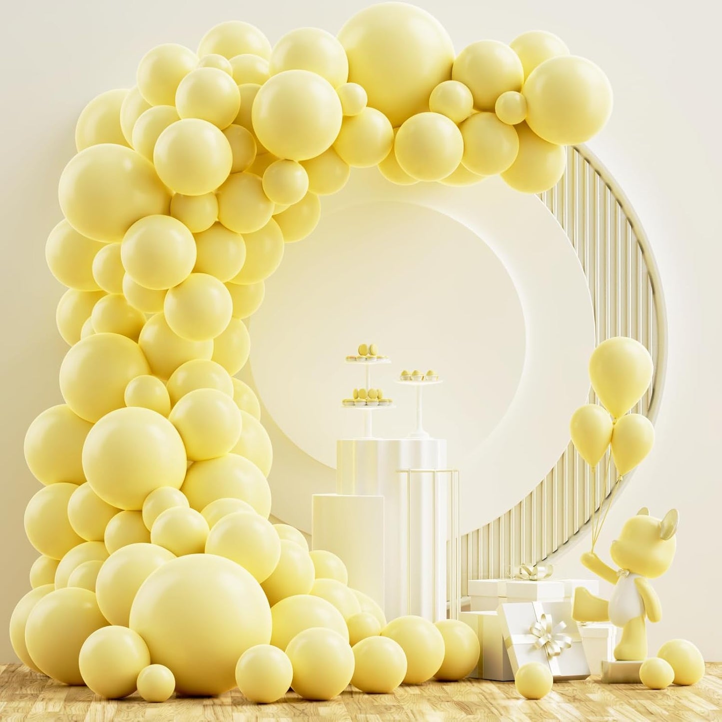 Gold Metallic Chrome Latex Balloon Arch Kit, 102PCS 18In 12In 10In 5In Arch Garland For Festival Picnic, Engagement, Wedding, Birthday Party, Gold Theme Anniversary Decoration With 33FT Ribbon