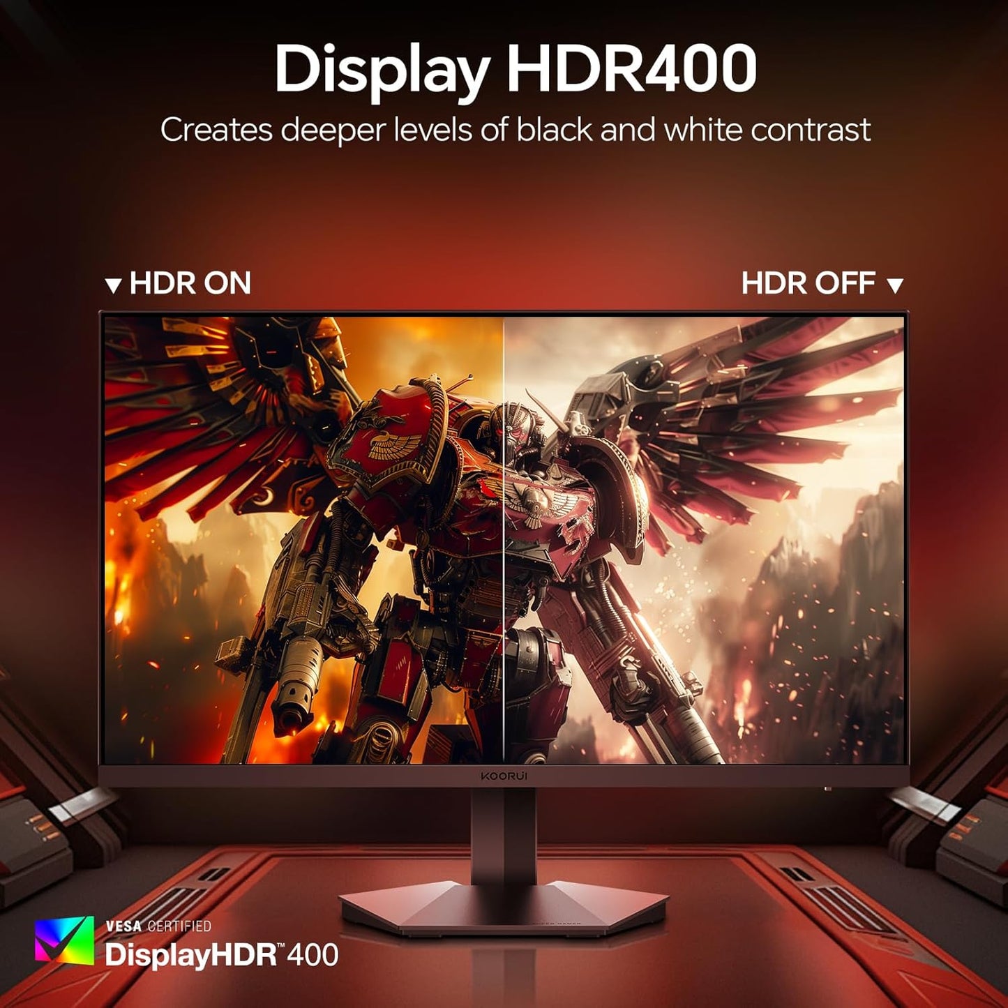 KOORUI 32 inch Curved Gaming Monitor - QHD (2560 x 1440) 2K Display, 170Hz 144Hz Monitors, 1500R Curvature, 1ms, HDR10, Adaptive Sync, Tilt Adjustable, DisplayPort HDMI, Black - 32E6QC