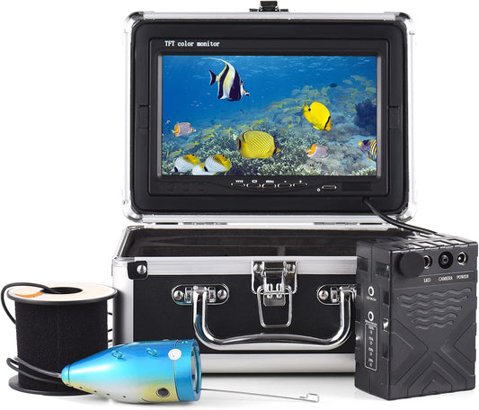 1200TVL Underwater Fishing Camera Fish Finder with 12 IR L-EDS 7Inch/9Inch LCD Display 15M/30M/50M Cable IP68 Waterproof for Sea Lake Boat Ice Fishing JOYID