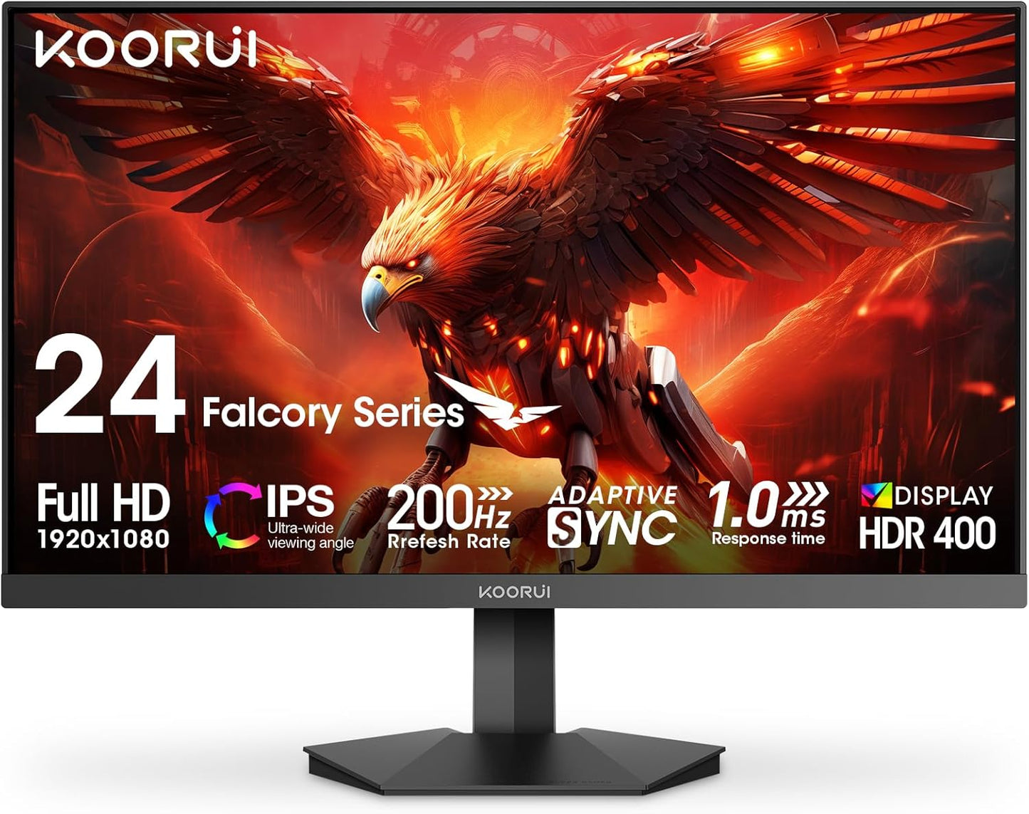 KOORUI 32 inch Curved Gaming Monitor - QHD (2560 x 1440) 2K Display, 170Hz 144Hz Monitors, 1500R Curvature, 1ms, HDR10, Adaptive Sync, Tilt Adjustable, DisplayPort HDMI, Black - 32E6QC
