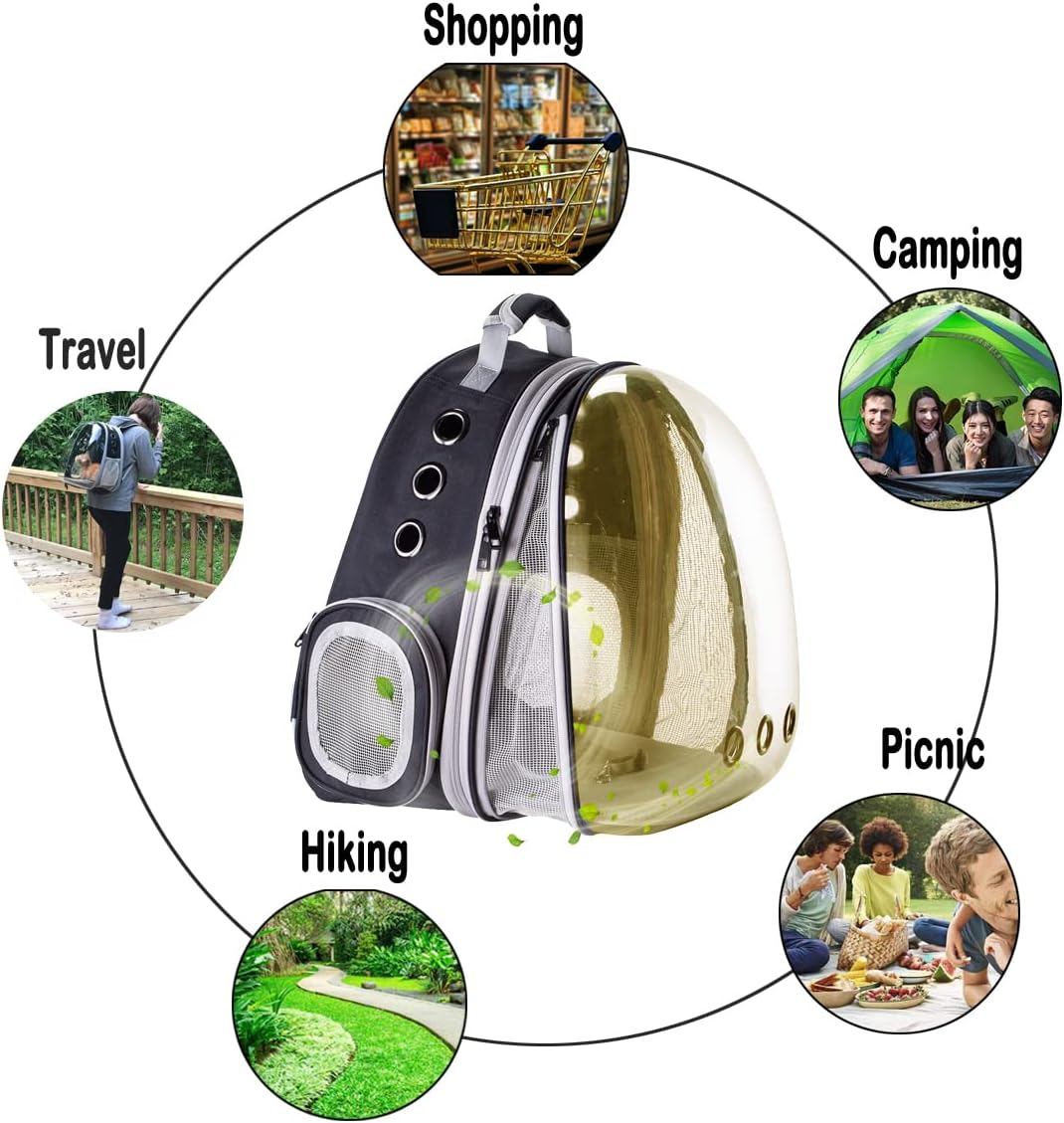 WEVONIGU Front Expandable Cat Backpack Carrier,Fit up to 16 lbs,Pet Carrier Backpack,Space Capsule Astronaut Bubble Window Bag,Cats and Puppies,Airline-Approved,Designed for Travel,Hiking,Walking