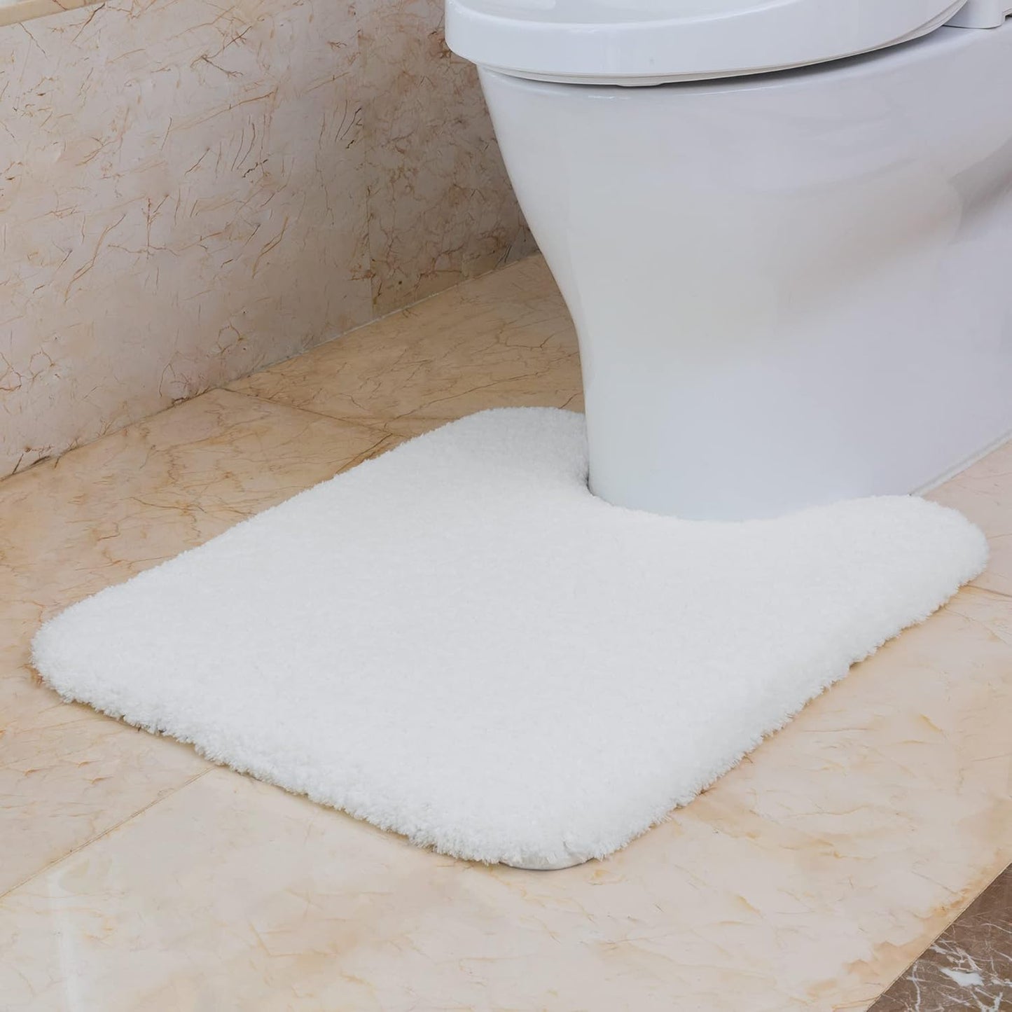 Bathroom Rugs Set 2 Pieces - Bath Rugs Ultra Soft Absorbent Non-Slip Fluffy Thick Microfiber Cozy Bath Mats Set for Tub Shower Bathroom Floors Accessories, 20"x32" & 16"x24" Set of 2 (Beige)