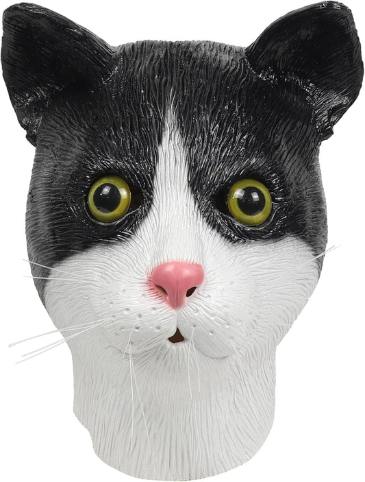 SANZHIGOU Cat Mask Novelty Cute Cat Animal Mask for Costume Party Props Latex Full Head Mask - PuriLite