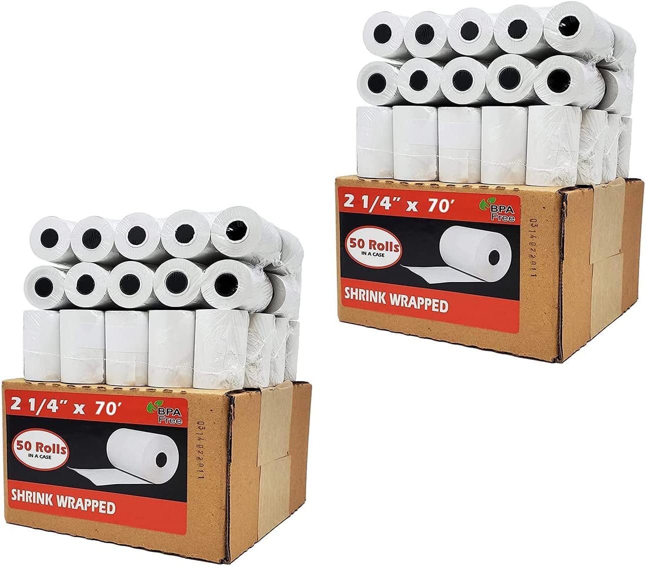 (50 Rolls) 2 1/4 x 50 Thermal Paper Receipt Rolls 2.25 x 50 ft POS Cash Register fits All Credit Card Terminals
