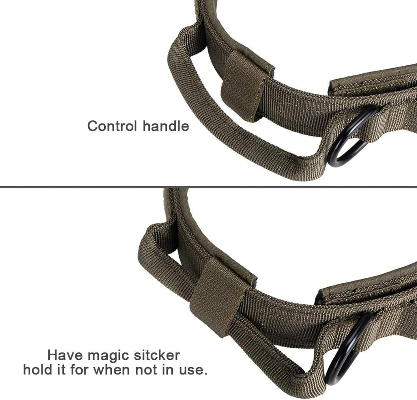 EXCELLENT ELITE SPANKER Tactical Dog Collar Nylon Adjustable K9 Collar Military Dog Collar Heavy Duty Metal Buckle with Handle(Coyote Brown-XL)