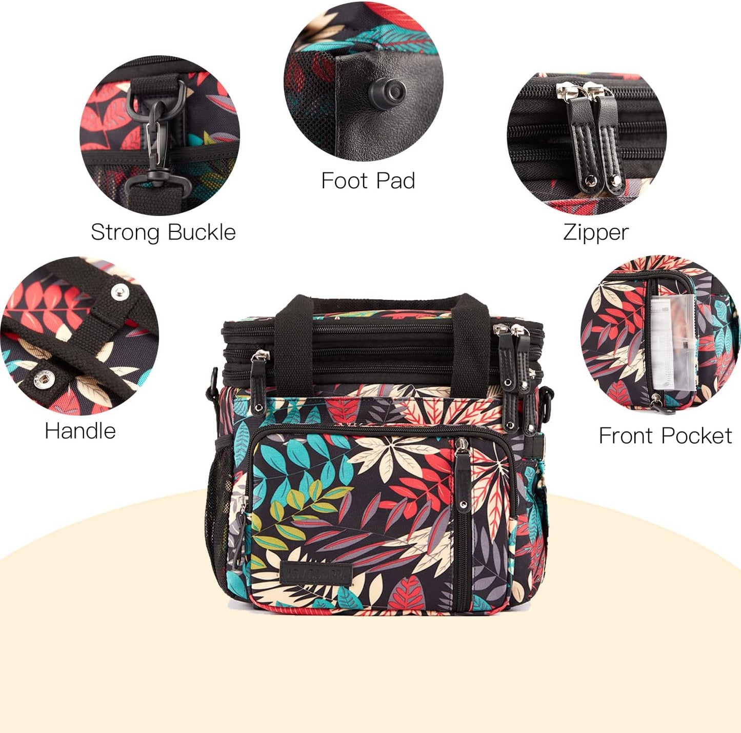 Lunch Bag Women Insulated Lunch Box for Work, Purple Expandable Large Lunch Bags, Leakproof Double Deck Lunch Box Cooler Bag(Purple)