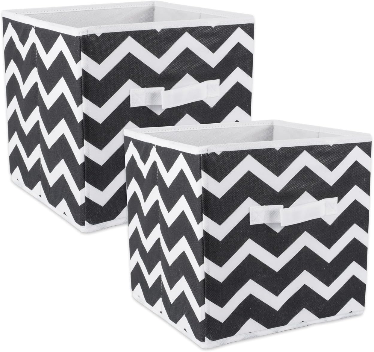 DII Foldable Fabric Storage Containers for Nurseries, Offices, Closets, Home Decor, Cube Organizers & Everyday Storage Needs, (Large - 11 x 11 x 11) Scroll Nautical Blue - Set of 2