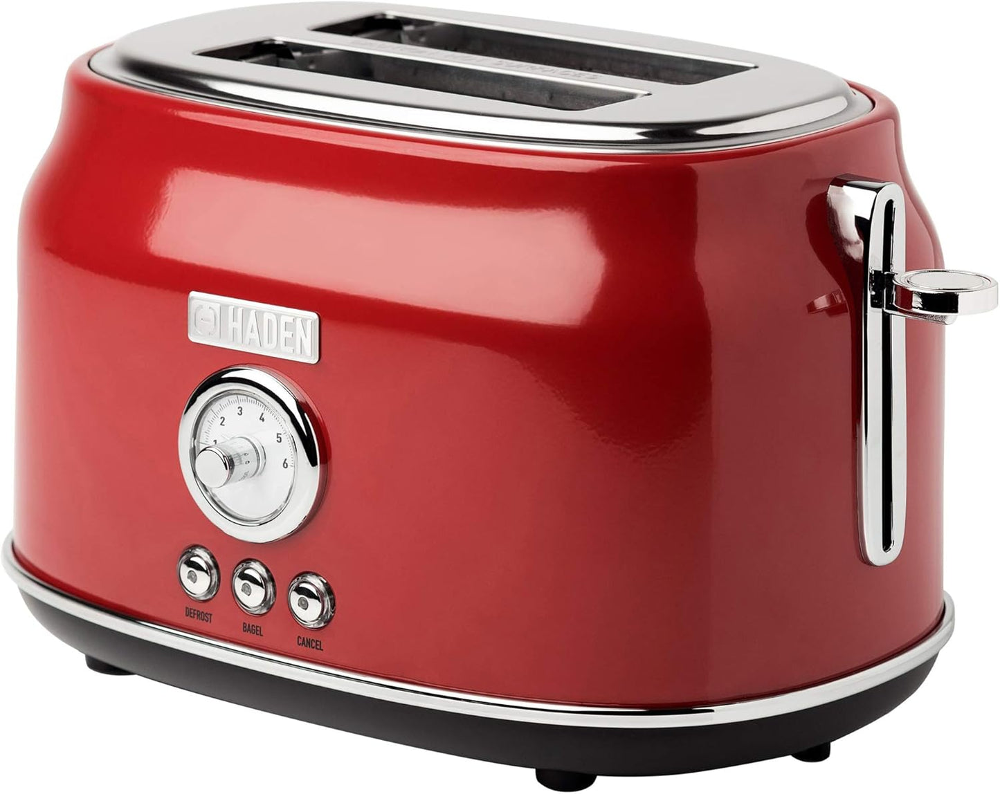 Haden Dorset 75083 Stainless Steel 1500W Retro Toaster 4 Slice Wide Slot w/Removable Crumb Tray and Settings, Black/Copper Toasters w/Adjustable Browning Control, Smart Toaster