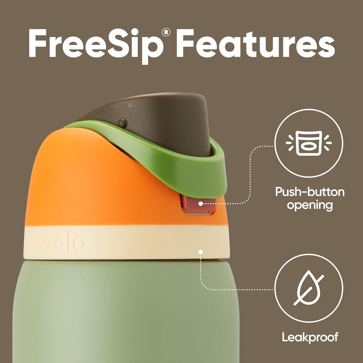 Owala FreeSip Insulated Stainless Steel Water Bottle with Straw for Sports, Travel, and School BPA-Free Sports Water Bottle, 24 oz, Beach House - PuriLite