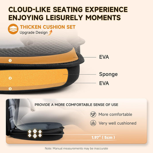 Trymaker Paddle Board Seat, Thick Kayak Seat with Back Support 5cm Thick Cushion, High-Back Support, Large Storage Bag, Ergonomic Design, Paddleboard & kayak Fishing