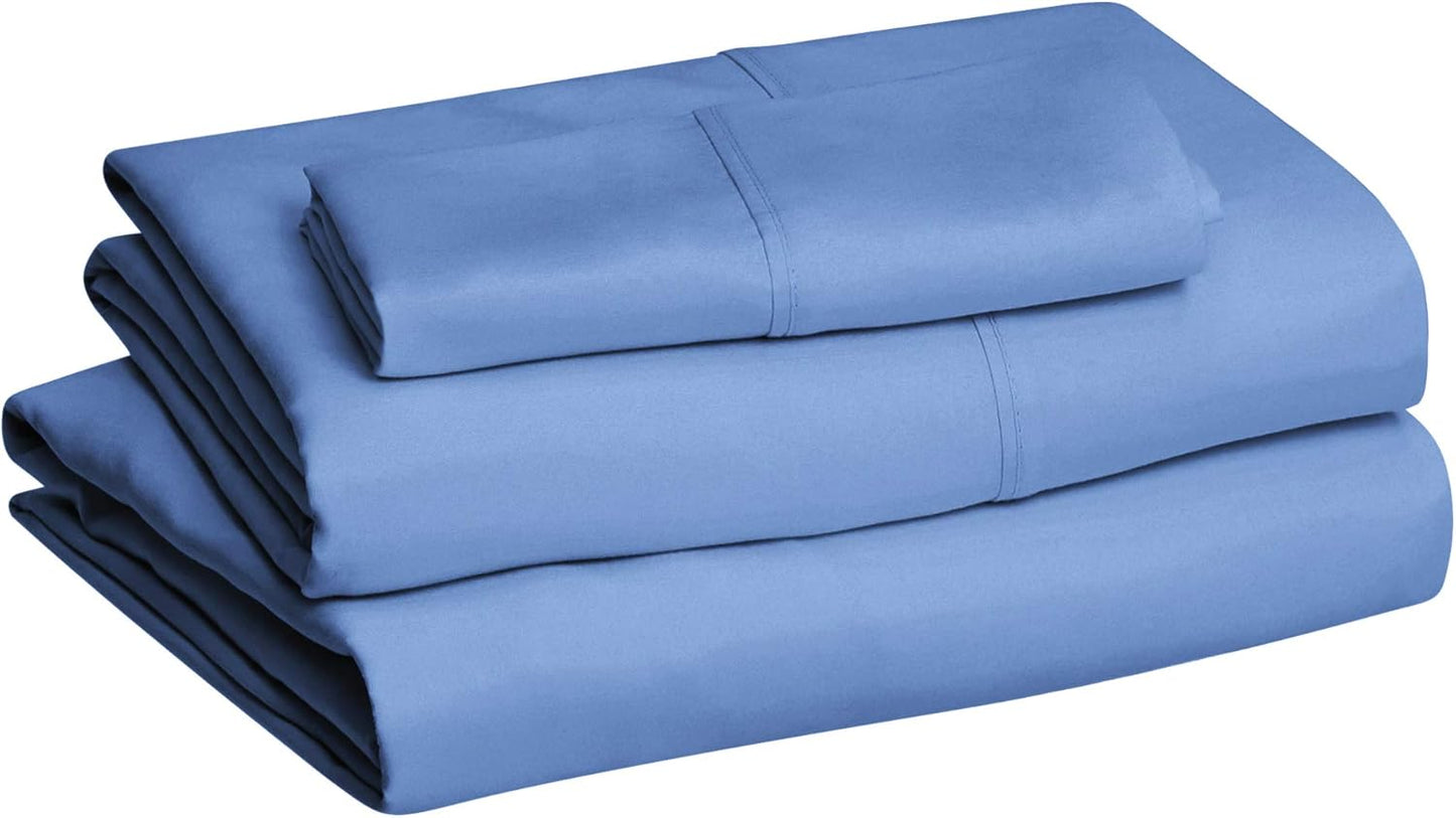 Amazon Basics Lightweight, Breathable Microfiber 4-Piece Bed Sheet Set with 14-Inch Deep Pockets, Full, Blush Pink, Solid