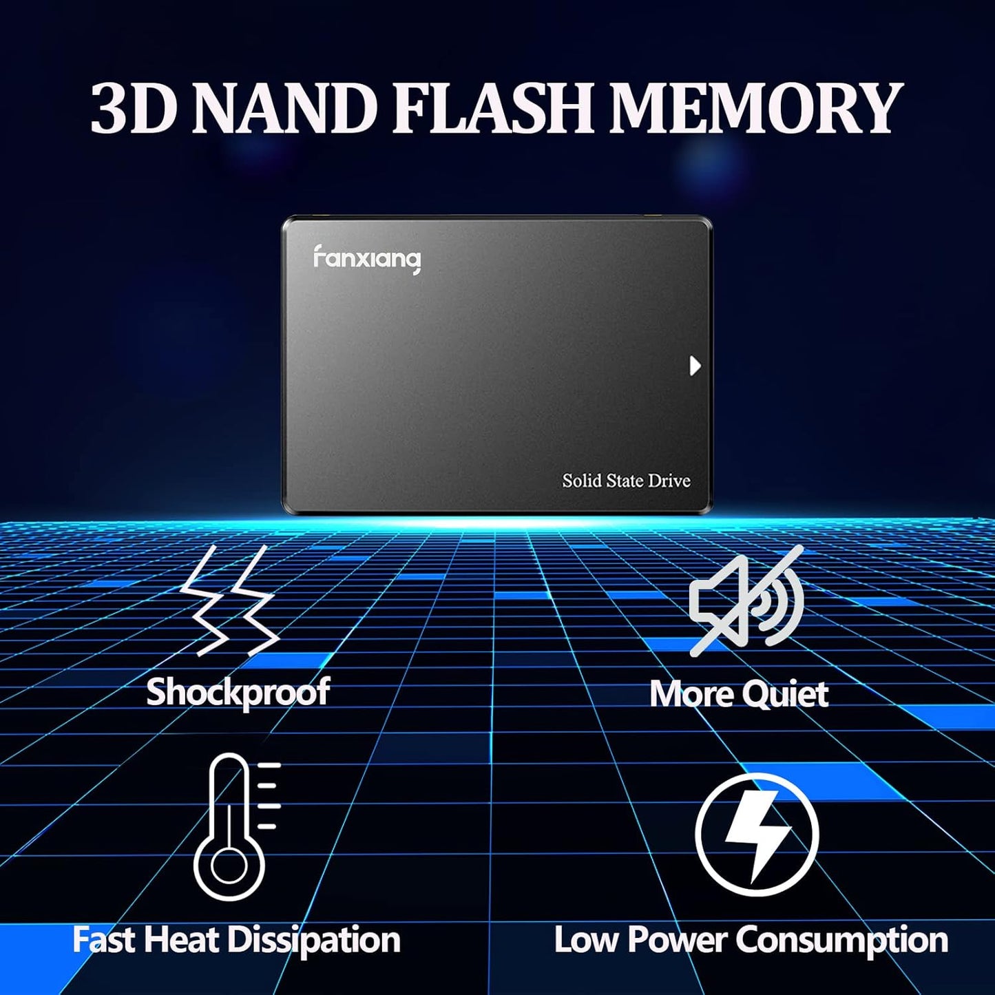 Fanxiang S101 1TB SSD SATA III 6Gb/s 2.5" Internal Solid State Drive, Read Speed up to 550MB/sec, Compatible with Laptop and PC Desktops(Black)