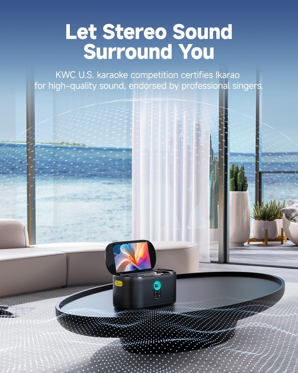 Karaoke Machine for Adults & Kids with Screen Lyrics Display, 2 Wireless Microphones Auto-Charging, Portable Bluetooth Speaker PA System WiFi/HDMI, Home Outdoor Party Speaker (Shell Series) (Shell S2)