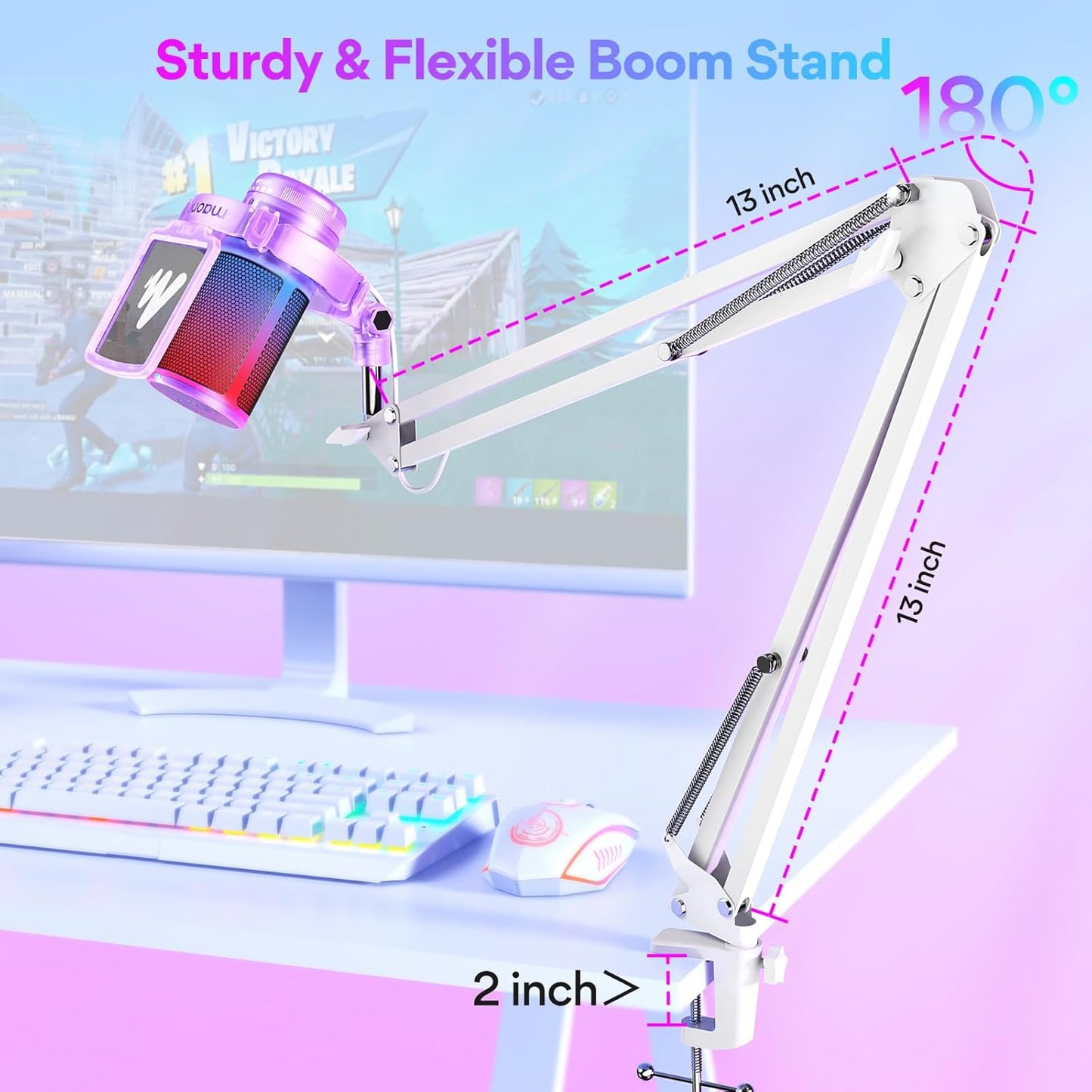 MAONO Gaming USB Microphone, Noise Cancellation Condenser mic with Mute, Gain, Monitoring, Boom Arm for Streaming, Podcast, Vocal, Twitch, YouTube, Discord, PC, Computer, PS4, PS5, Mac, DGM20S