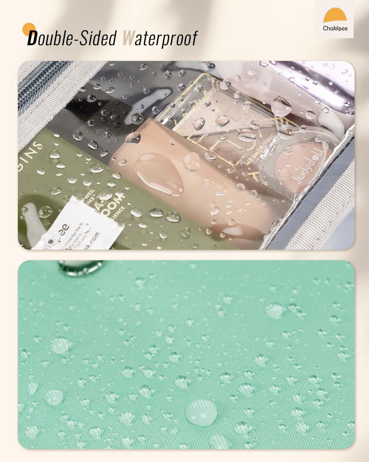 Chakipee Travel Hanging Toiletry Bag for Women - Waterproof Toiletries Bag Cosmetic Organizer Lightweight Bathroom with Clear Window for Essentials, Makeup, Shampoo Pink Medium
