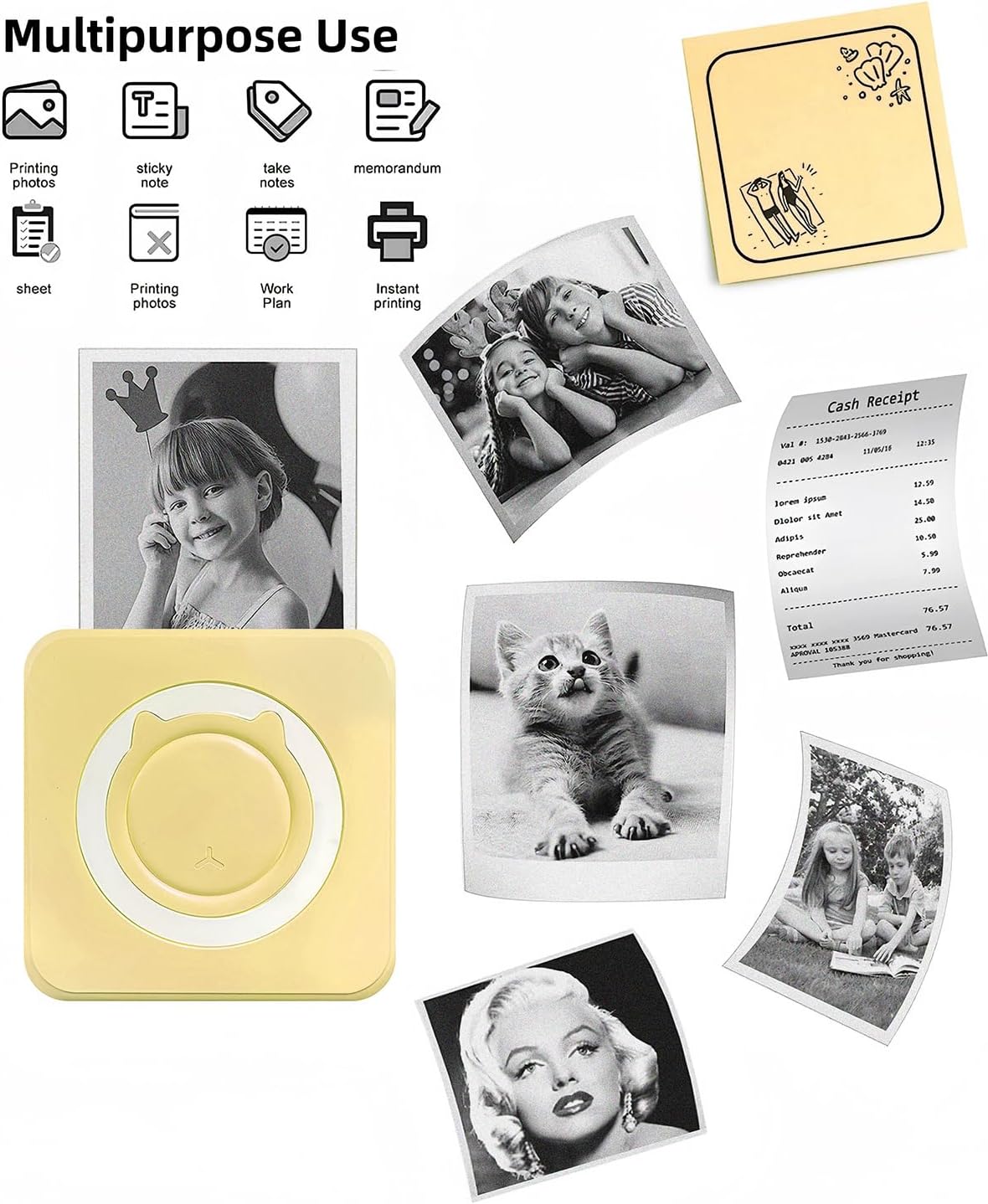 Label Maker - Mini Portable Sticker Printer with 13 Rolls Self-Adhesive Thermal Papers, Labeller Machine for Home Office Study Business Texts Journal, Blue
