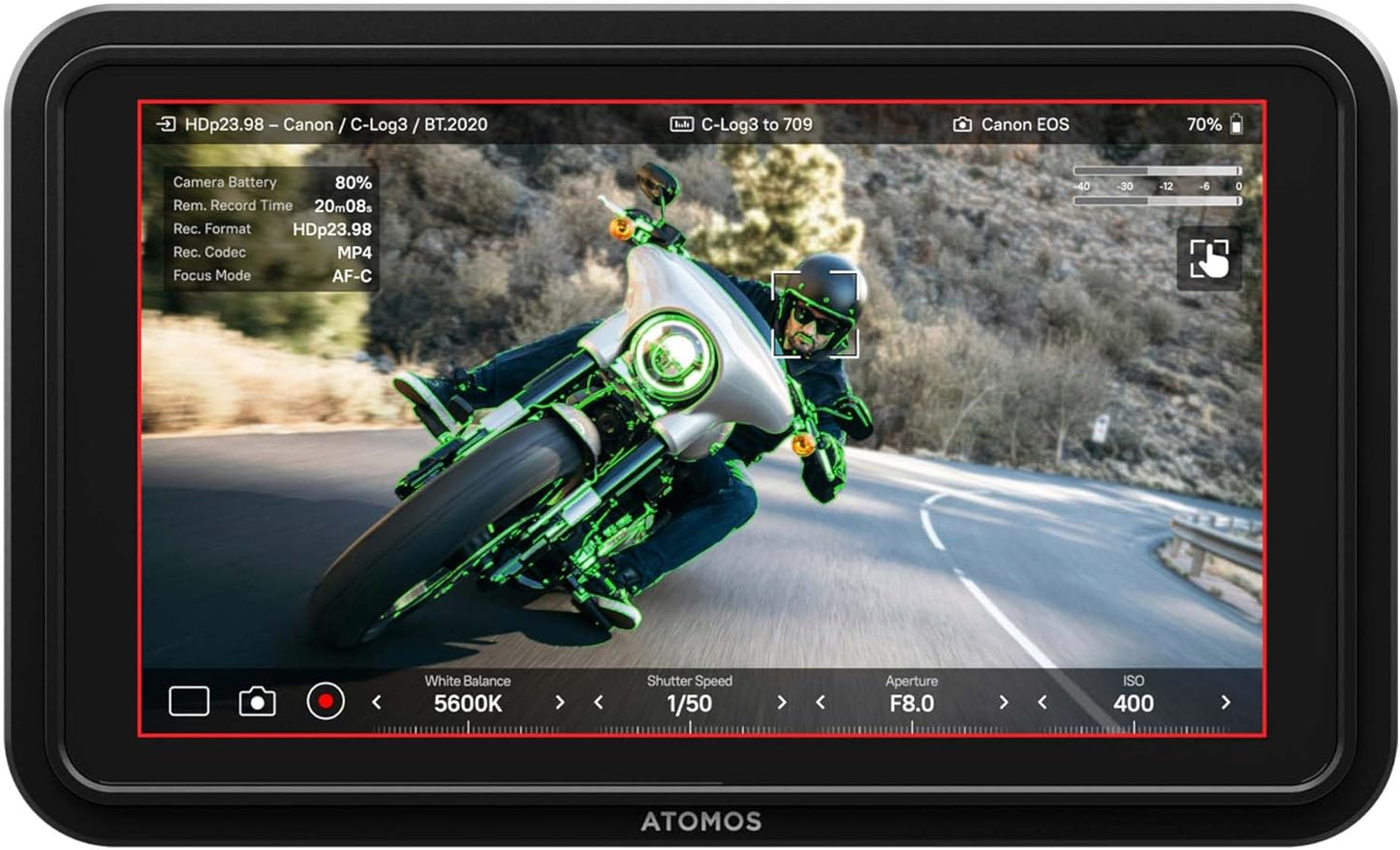 Atomos Shinobi II 5.2" HDMI HDR Monitor – 1500-nit Bright Touchscreen, 4K HDMI Input, AtomHDR, USB-C Power & Camera Control