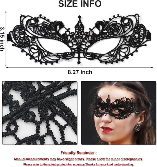 MYMENU Masquerade Mask for Women Venetian Lace Eye Masks For Party Prom Ball Costume Mardi Gras Party Supply - PuriLite