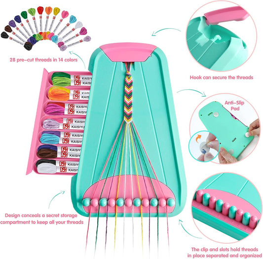 Friendship Bracelet Making Kit for Kids Ages 6–12 – Arts and Crafts Jewelry Making Set with Pre-Cut Threads, Letter Beads and Bracelet Loom, Creative Gift for Girls and Kids - PuriLite