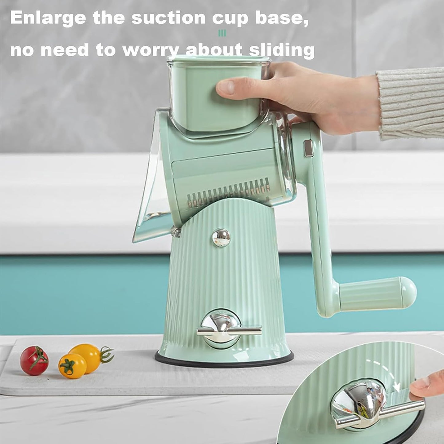 Purilite Select 5-in-1 Rotary Cheese Grater & Vegetable Slicer