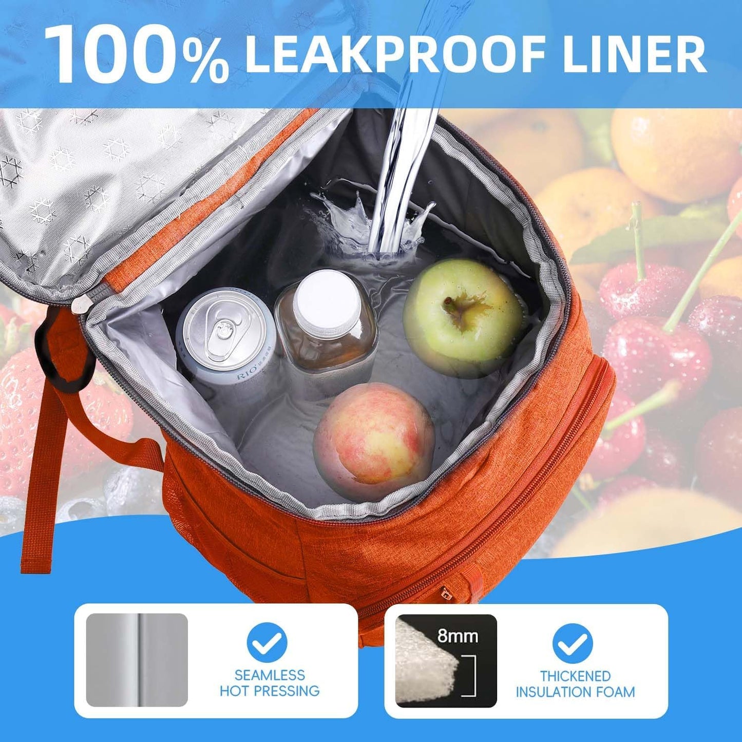 Bagtopia Camping Cooler Backpack 25 Cans, Leak Proof Insulated Thermal Bag, Beach Travel Picnic Lunch Backpack for Men Women