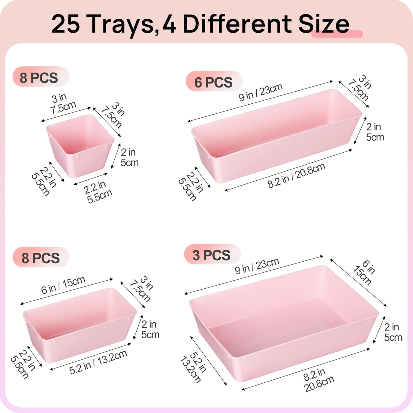 Purilite Select Clear Drawer Organizer Set