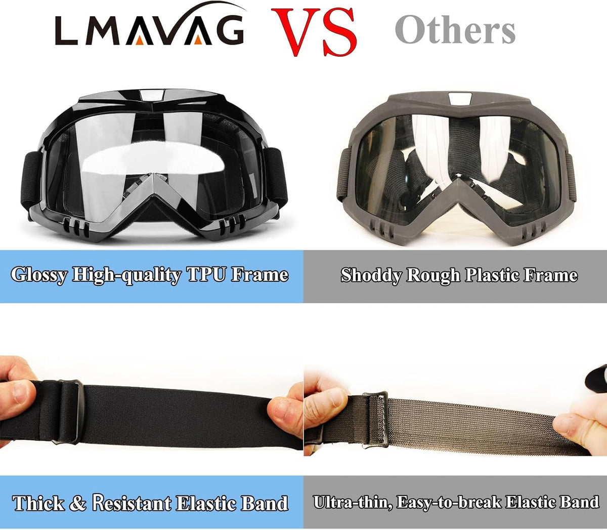 Dirt Bike Goggles ATV Goggles Motorcycle Goggles for men women Motocross Goggles Riding Goggles - PuriLite