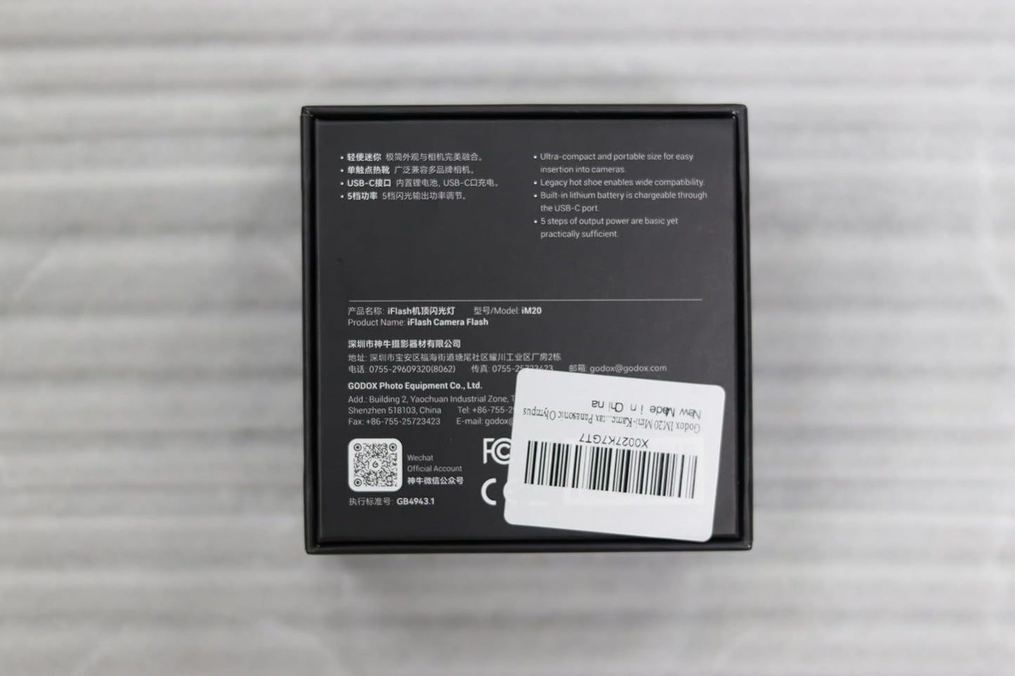 Godox Flash Godox iM20 Camera Flash - godox iM20 Mini Flash Manual 440 Full-Power Flashes/3s Recycle/5 Power Levels, Camera Flash for Sony zve10/Sony zv1/Sony a7iii/Ricoh gr3/Fujifilm f1 etc. (Black)
