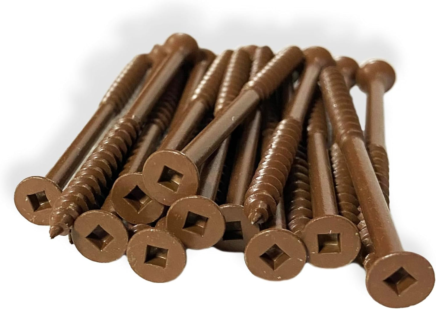 #8 x 3" Deck Screws | Square Drive | Bugle Head | Brown Ruspert | 100pcs Box
