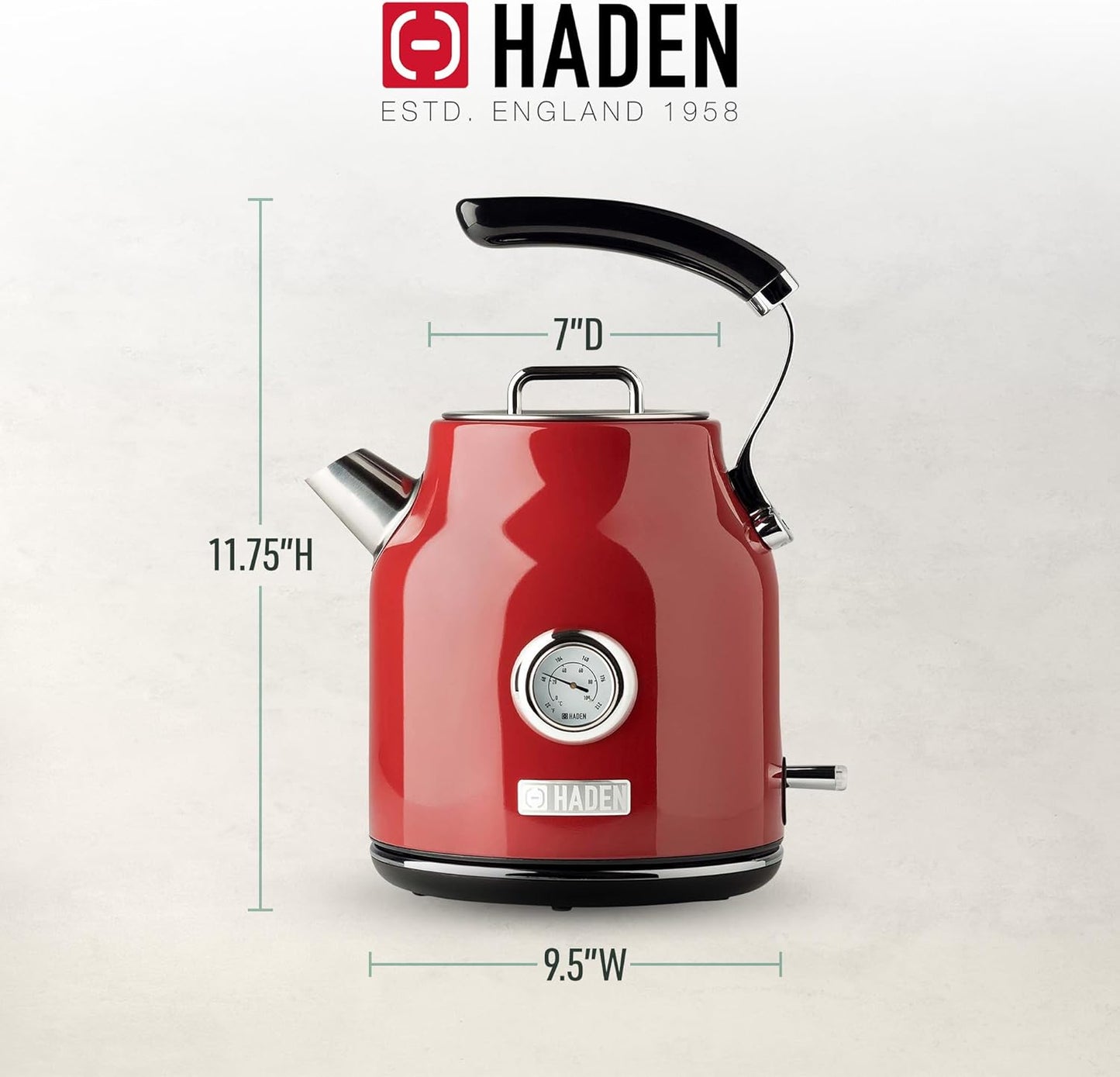 Haden Dorset 75070 Retro Stainless Steel Tea Kettle, 1500W Hot Water Kettle Electric Kettles for Boiling Water, 1.7L Black/Copper Electric Tea Kettles Automatic Shut Off, Boil-Dry Protection Tea Pots