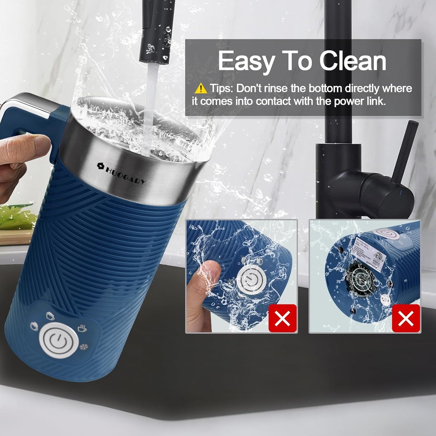 Huogary Electric Milk Frother, 4 in 1 Stainless Steel Milk Steamer, Milk Frother and Steamer for Coffee Milk Warmer for Latte, Cappuccinos, Macchiato