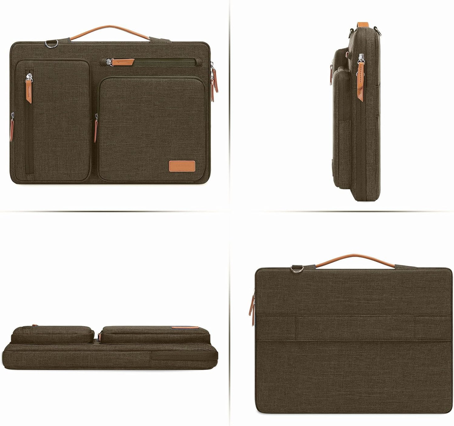 MOSISO 360 Protective Laptop Bag 13.3 inch, 13-13.3 inch Computer Shoulder Bag Compatible with MacBook Air/Pro 13/Pro 14, HP Dell ASUS, Side Open Messenger Case &4 Zipper Pockets&Handle, Black
