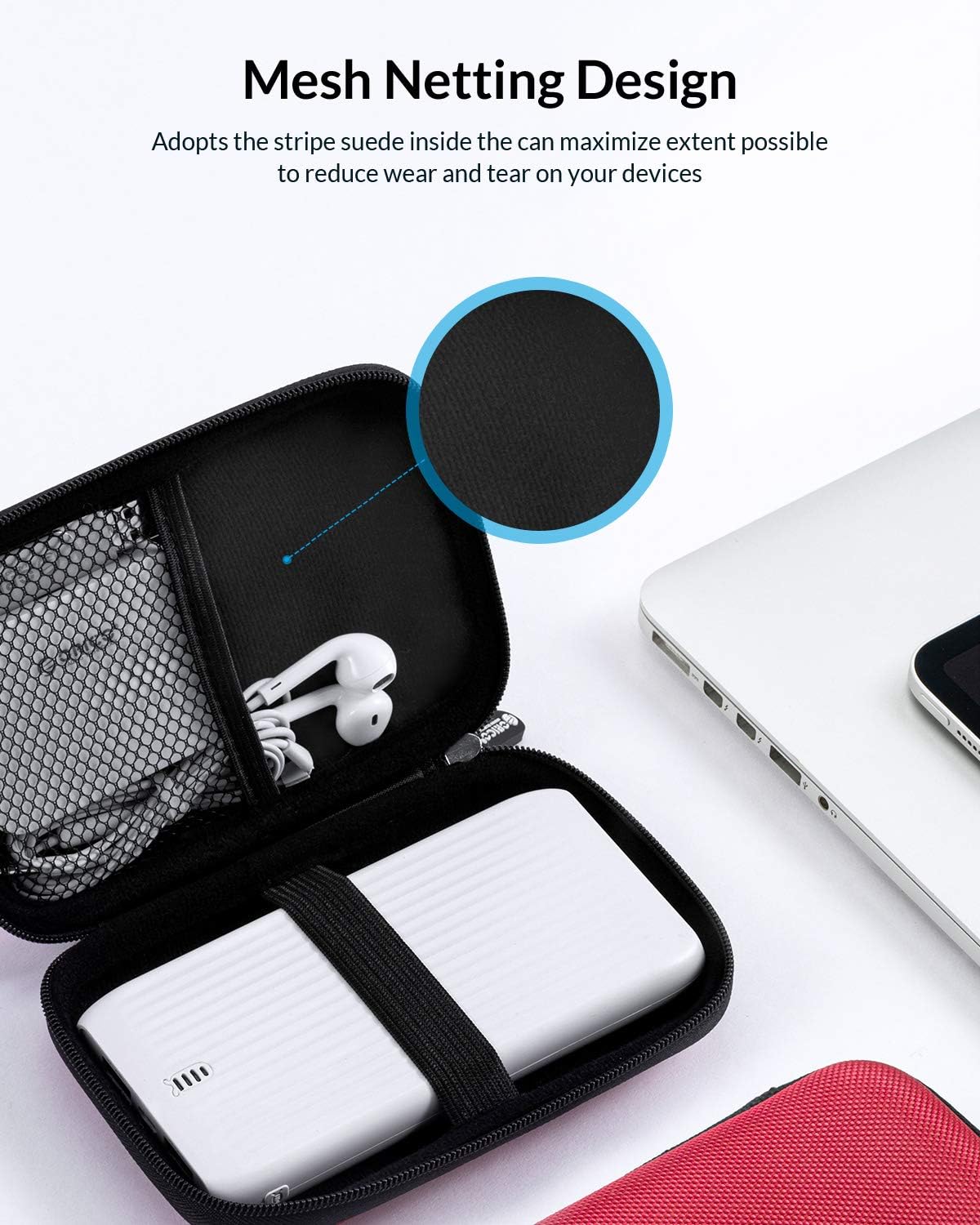 ORICO 5 Pack External Hard Drive Case 2.5 Inch Shockproof Hard Drive Bag Travel Electronics Organizer Carry Case for WD, Toshiba, Seagate, Samsung, Hitachi Hard Drive and Accessories like SD Card, USB Cable, Power Bank, Earphone, Black