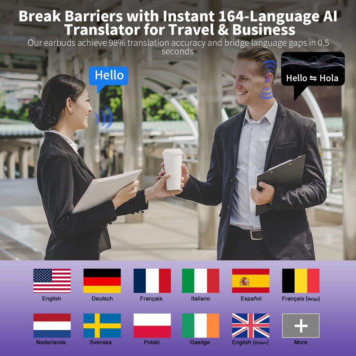 Purilite Select 3-in-1 AI Translator Earbuds – Speak, Connect, Understand the World