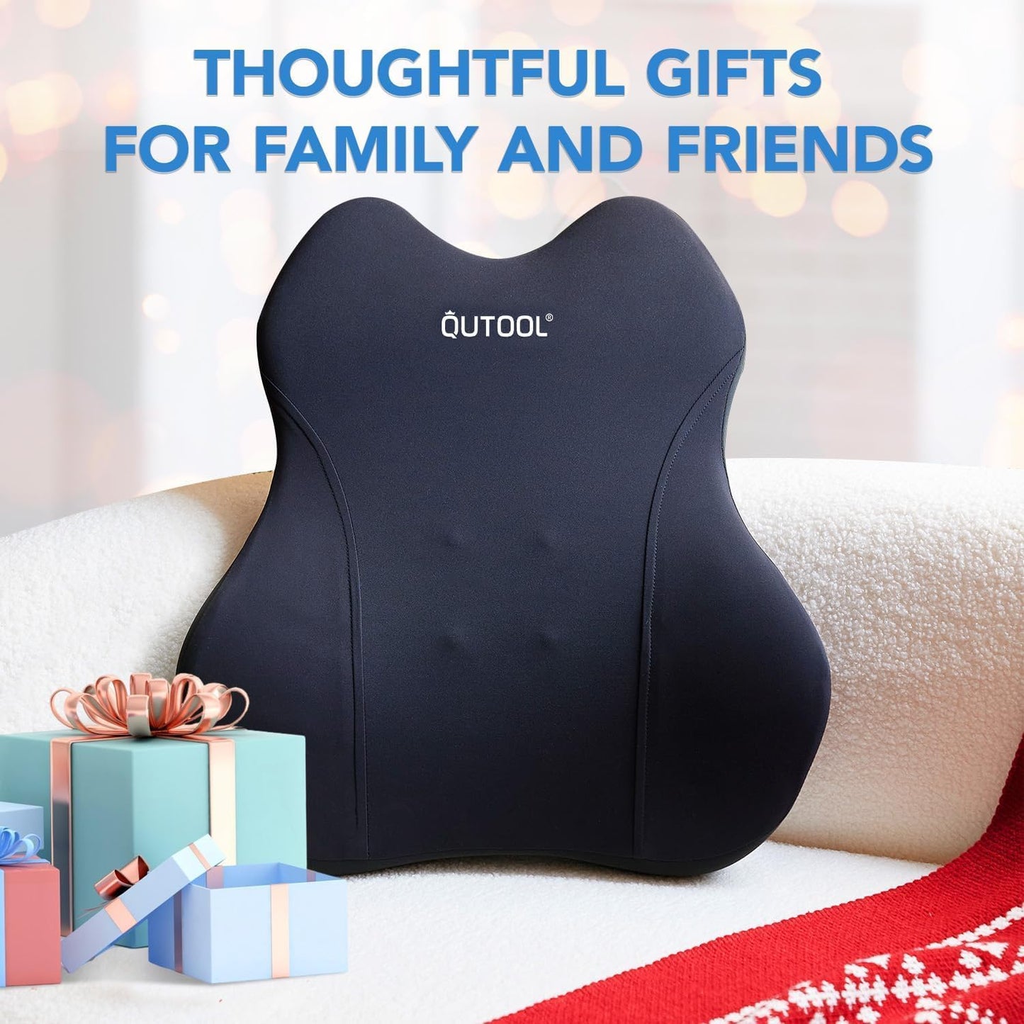 Lumbar Support Pillow for Office Chair Car Memory Foam Back Cushion Back Pain Relief Improve Posture Large Back Pillow for Computer, Gaming Chair, Recliner with Mesh Cover Double Adjustable Straps
