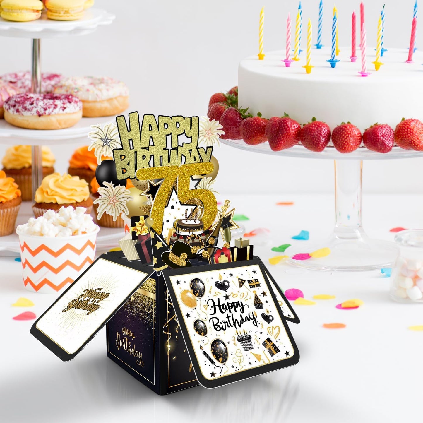 70th Birthday Card, 70th Birthday Decorations for Women Men, Happy Birthday 3D Cards for 70 Year Old Grandpa Grandma, Birthday Gift Box for Mother Dad