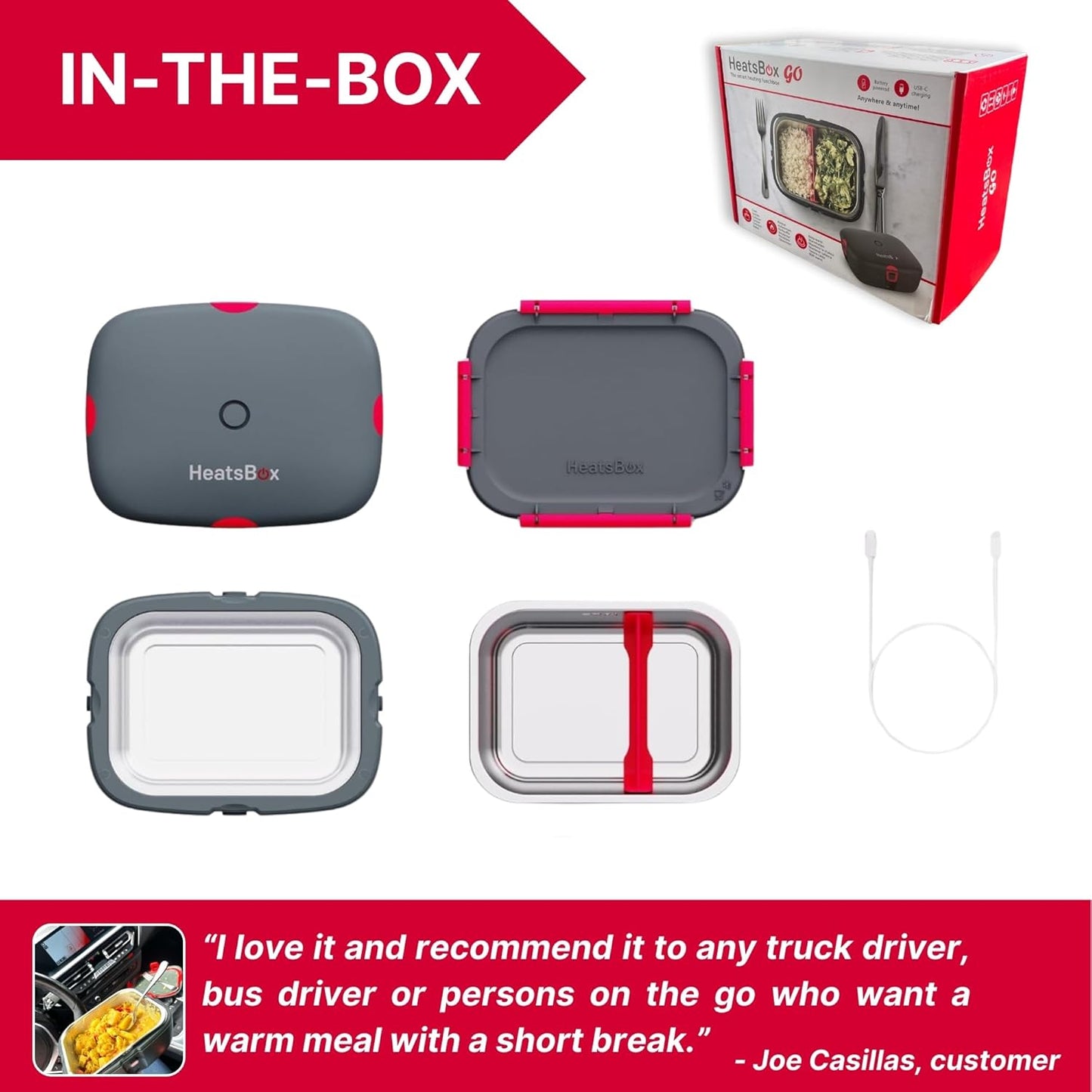 HeatsBox Inner Dish Set of 2 Reusable Stainless Steel Containers with Lid to Meal Prep Food | Freezer and Oven Safe | Compatible Go Lunch Box (Buy Separately, not Included)