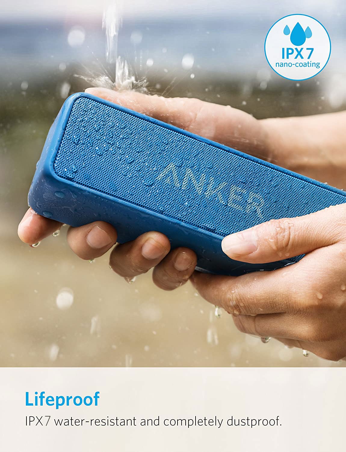 Anker SoundCore 2 Portable Bluetooth Speaker with Better Bass, 24-Hour Playtime, 66ft Bluetooth Range, IPX7 Water Resistance & Built-in Mic, Dual-Driver Wireless Speaker (Red)