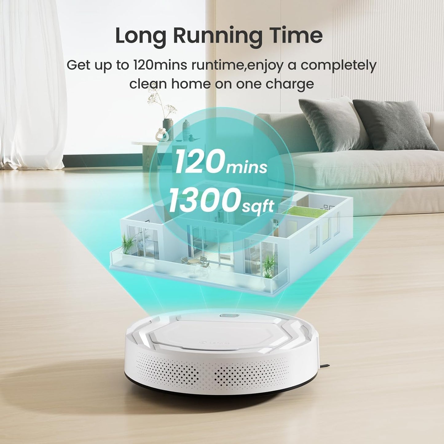 Lefant Robot Vacuum Cleaner, 6 Cleaning Modes, Wi-Fi Connected, SmartSense Technology, Multi-Surface Cleaning, Self-Charging Robotic Vacuum, Alexa, Ideal for Pet Hair and Hard Floor(M210 Pro)