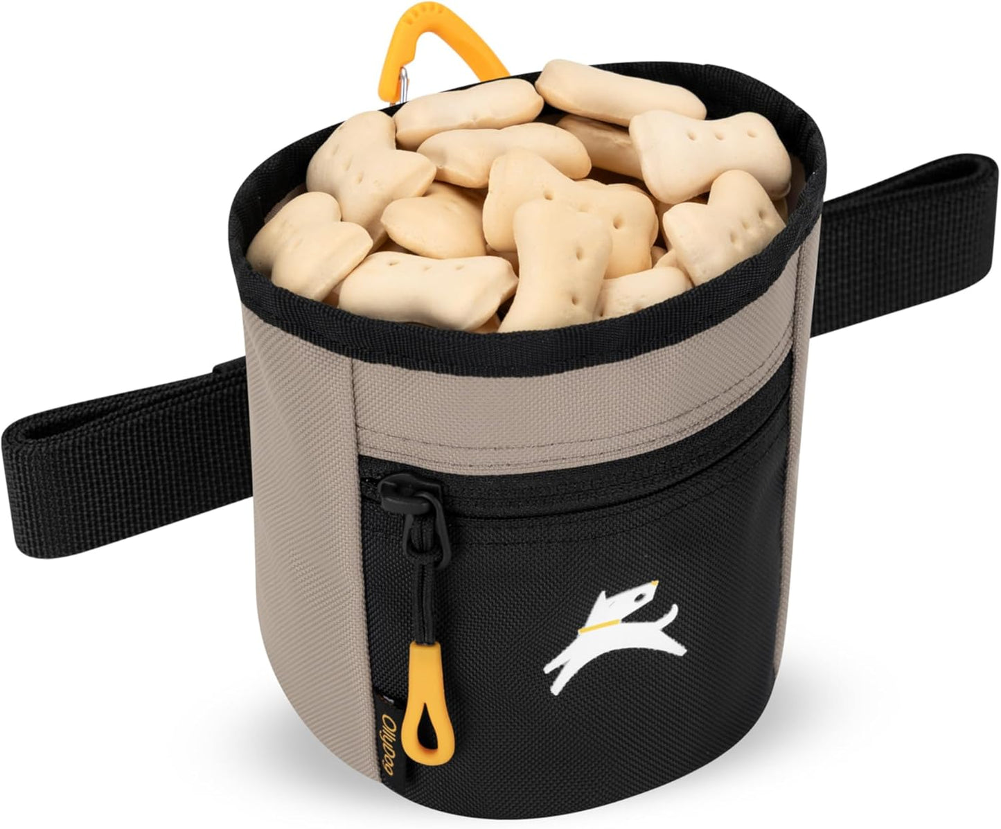 OllyDog Goodie Treat Bag, Dog Treat Pouch, Waist Belt Clip for Hands-Free Training, Magnetic Closure, Dog Training and Behavior Aids, Three Ways to Wear (Palm)