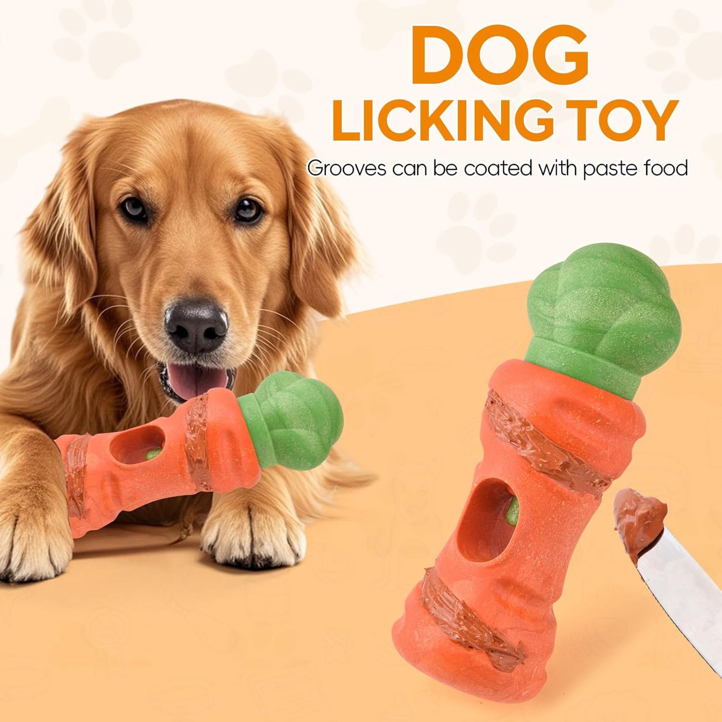 LIFLIX Cute Carrot Bully Stick Holder for Medium Large Breeds, Heavy Duty Dog Chew Holder, Safety Device to Prevent Choking