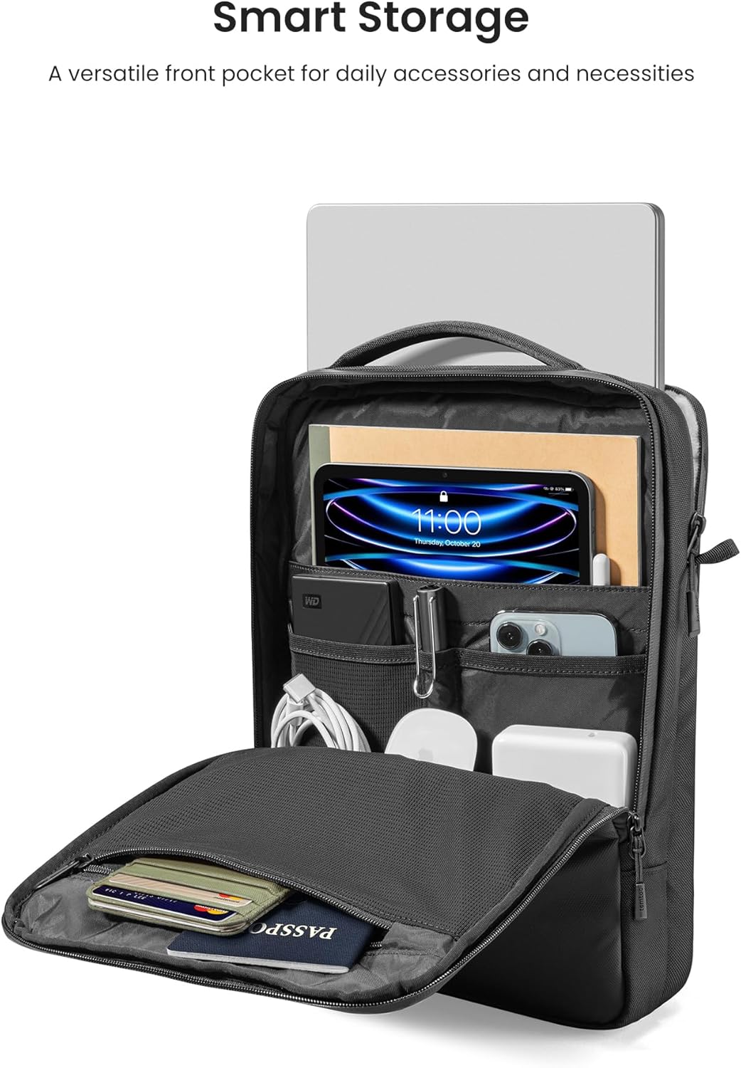 tomtoc 360 Protective Laptop Shoulder Bag for 16-inch MacBook Pro M4/M3/M2/M1 Pro/Max A3403 A3186 A2991 2024-2021, 15-inch MacBook Air 2025-2023, Dell XPS 16/15, Cordura Ballistic Nylon Fabric