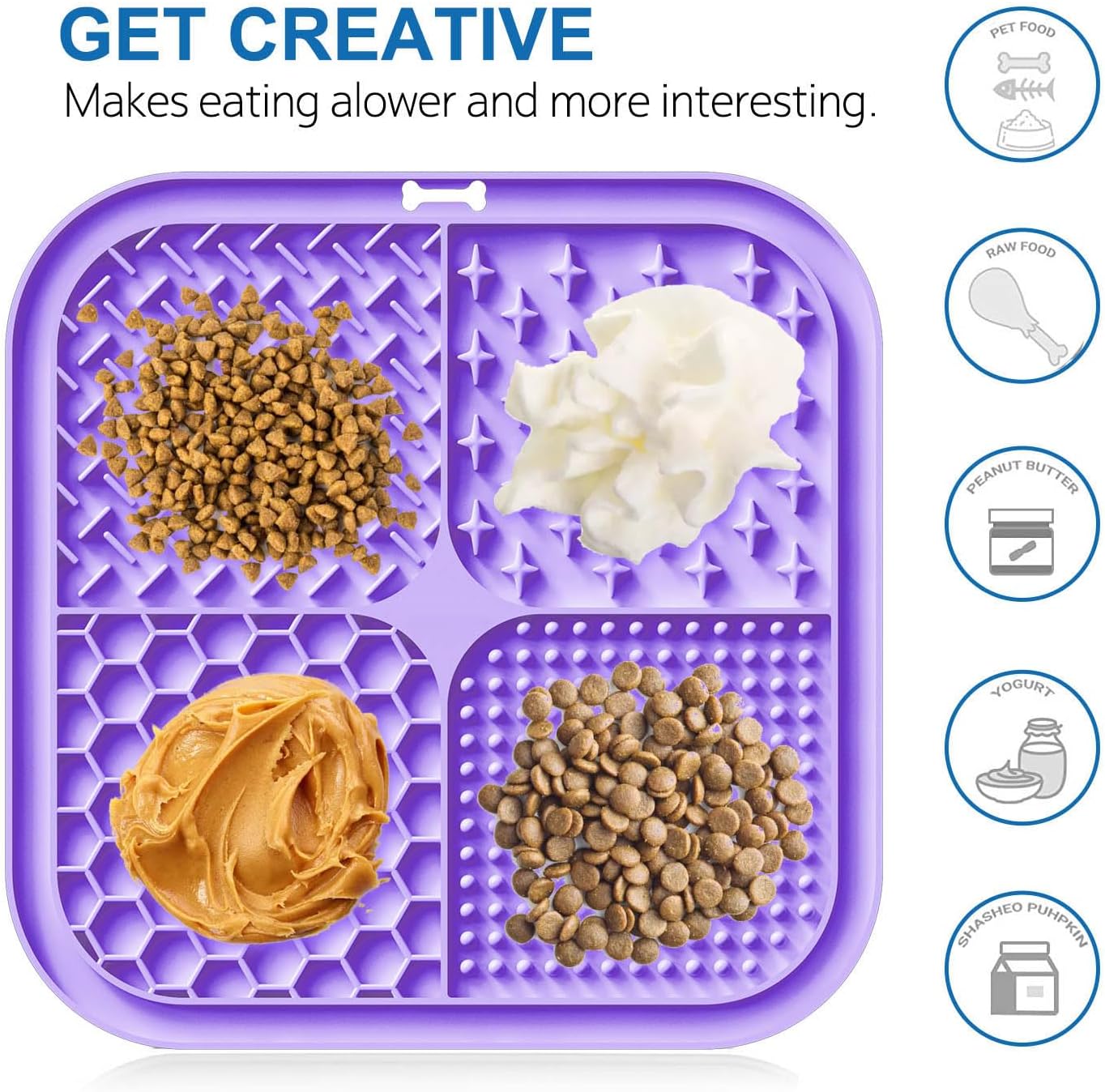 2 Pack Licking Mat for Dogs & Cats with Suction Cups, Dog Slow Feeder Lick Pat for Anxiety Relief, Dog Toys Feeding Mat for Butter Yogurt Peanut, Pets Bathing Grooming Training Mat