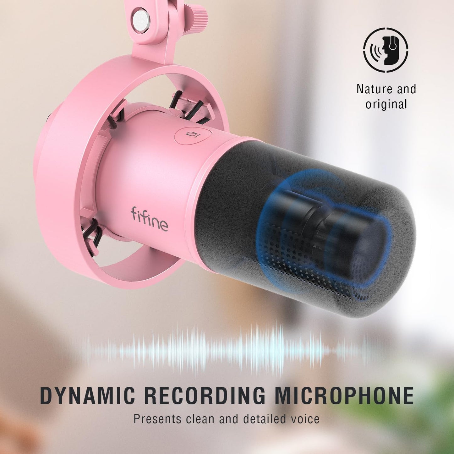 Fifine XLR/USB Podcast Microphone, PC Recording Dynamic Mic for Streaming, Studio, Vocal, Voice-Over, Instruments, Metal Cardioid Mic with Tap-to-Mute, Monitoring Headphone Jack, Gain Knob-K688
