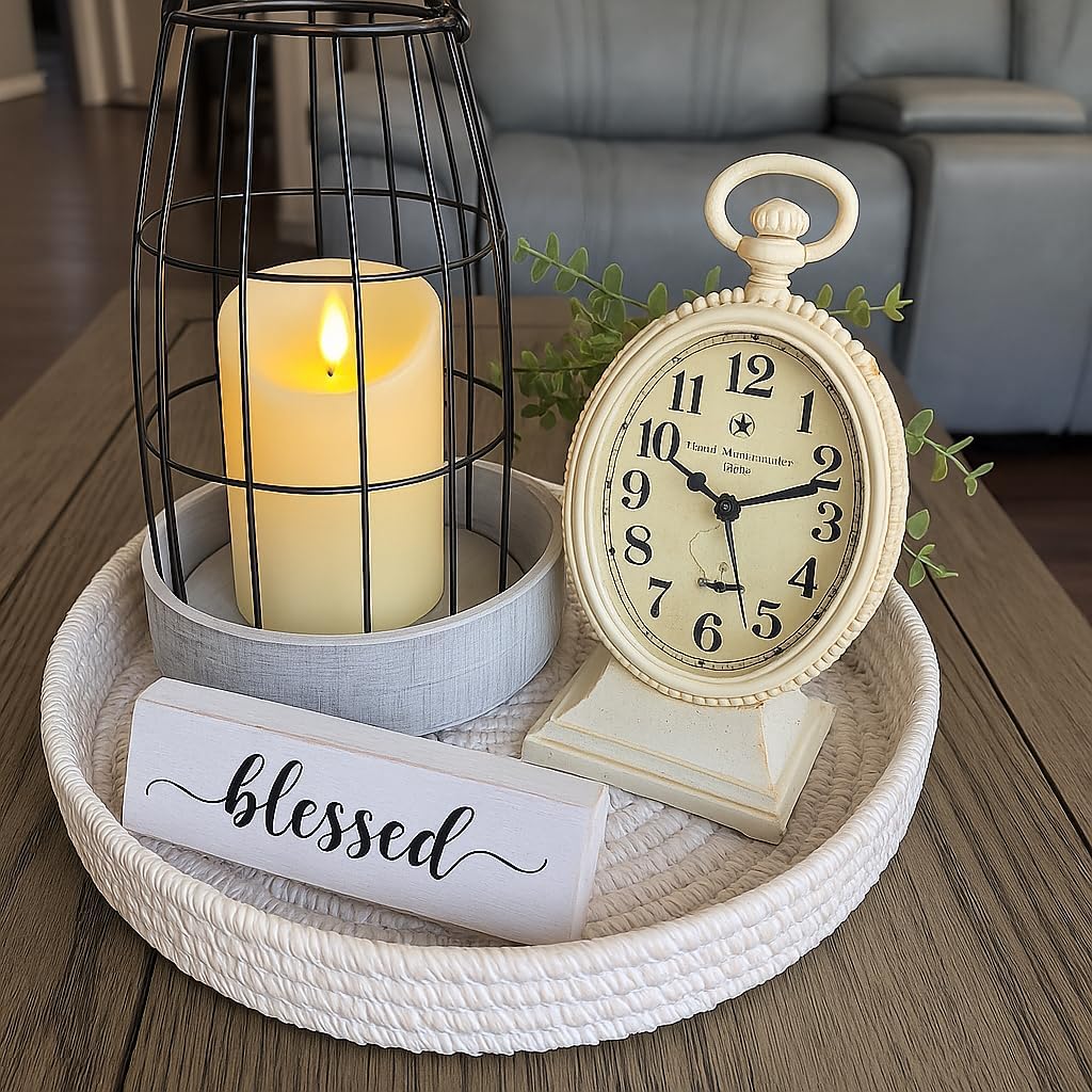 Lezonic Rechargeable Flickering Flameless Candles Battery Operated with Remote and Timer, Pack of 3(D 3'' X H 4''5''6'') Long Lasting Ivory White Real Wax LED USB Pillar Candles