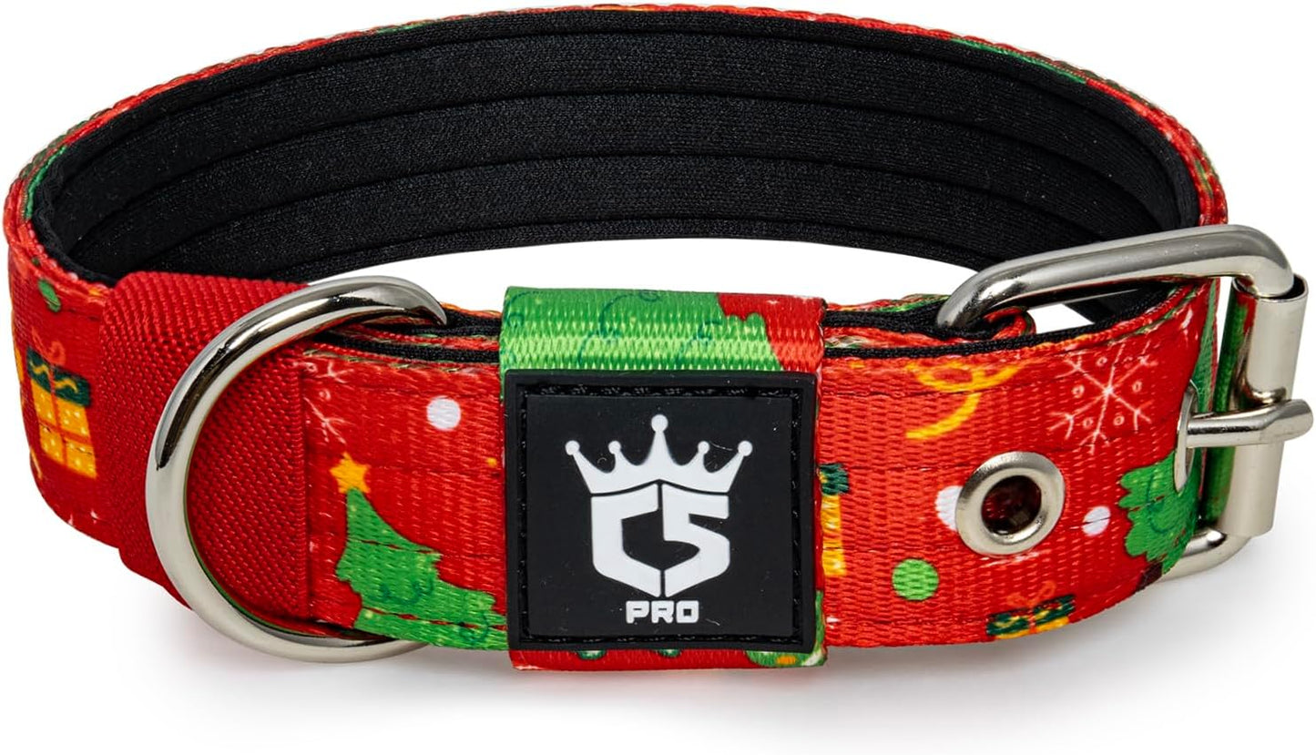 TSPRO Tactical Dog Collar 1.5 inch Wide Dog Collar Military Grade Strong Dog Collar Thick Dog Collar Heavy Duty Metal Buckle Dog Collar(Green-L)