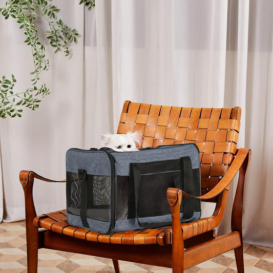 X-ZONE PET Cat Carrier Dog Carrier Pet Carrier for Small Medium Cats Dogs Puppies of 15 Lbs,Airline Approved Soft Sided Pet Travel Carrier,Dog Carriers for Small Dogs - Black Grey Purple Blue Brown - PuriLite